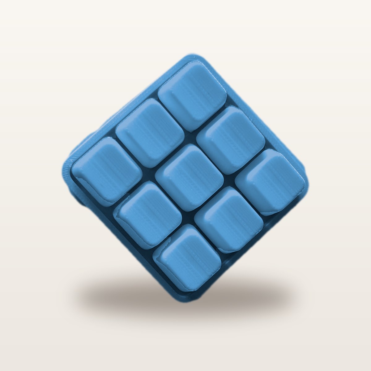 Clickey Cloud Nine met blauwe basis en blauwe keycaps