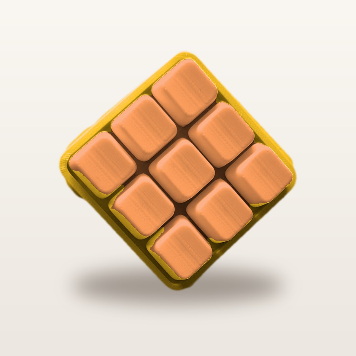 Clickey Cloud Nine met gele basis en oranje keycaps