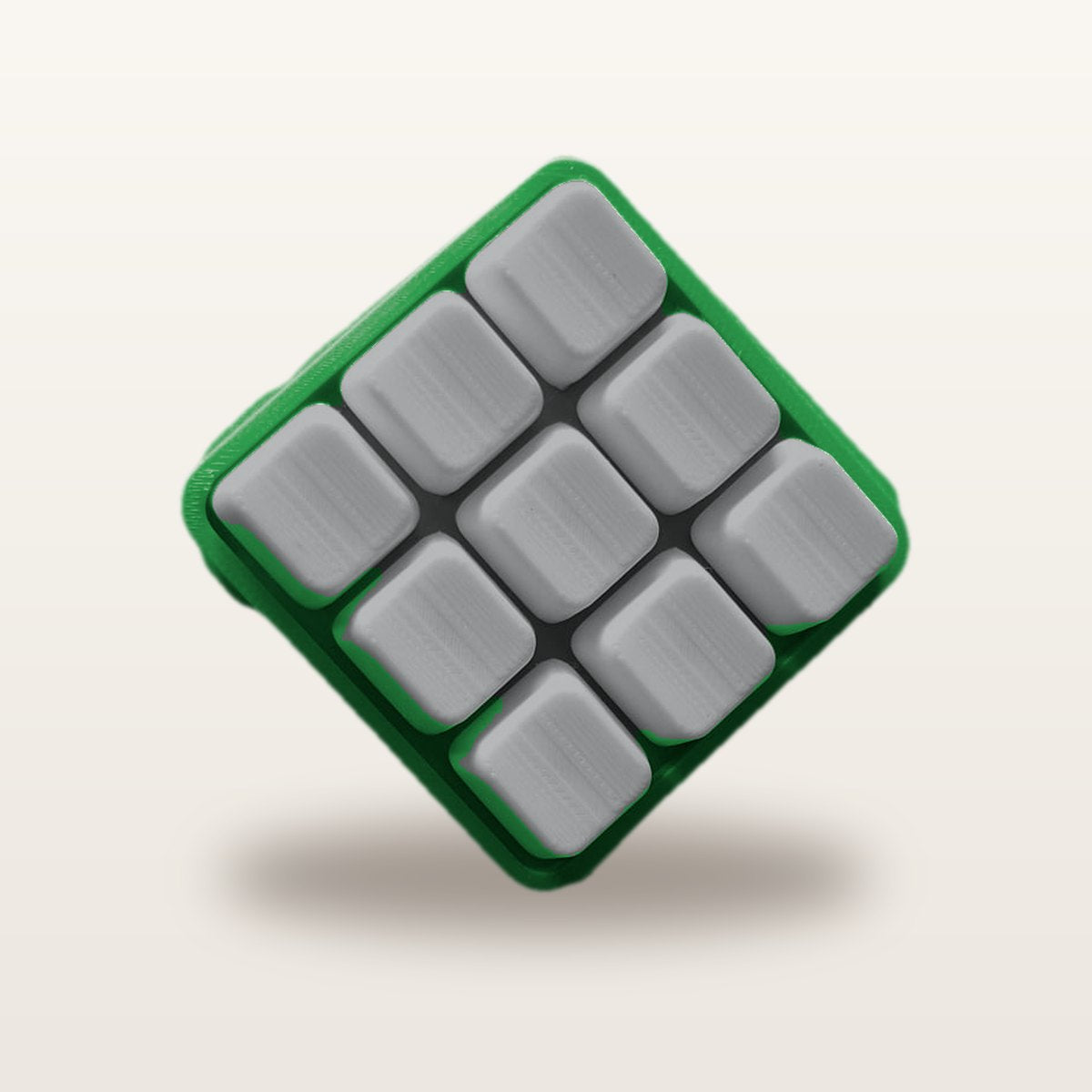 Clickey Cloud Nine met groene basis en grijze keycaps