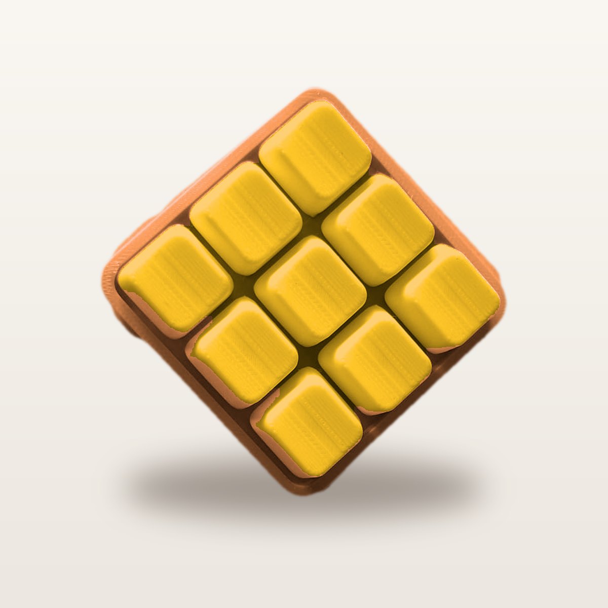 Clickey Cloud Nine met oranje basis en gele keycaps