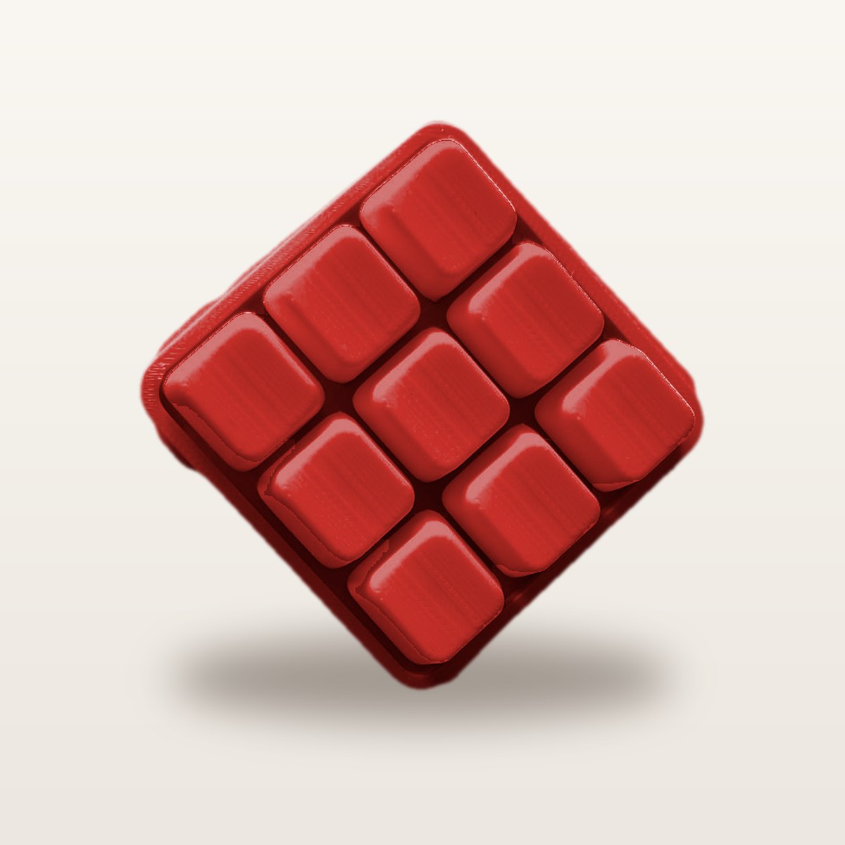 Clickey Cloud Nine met rode basis en rode keycaps