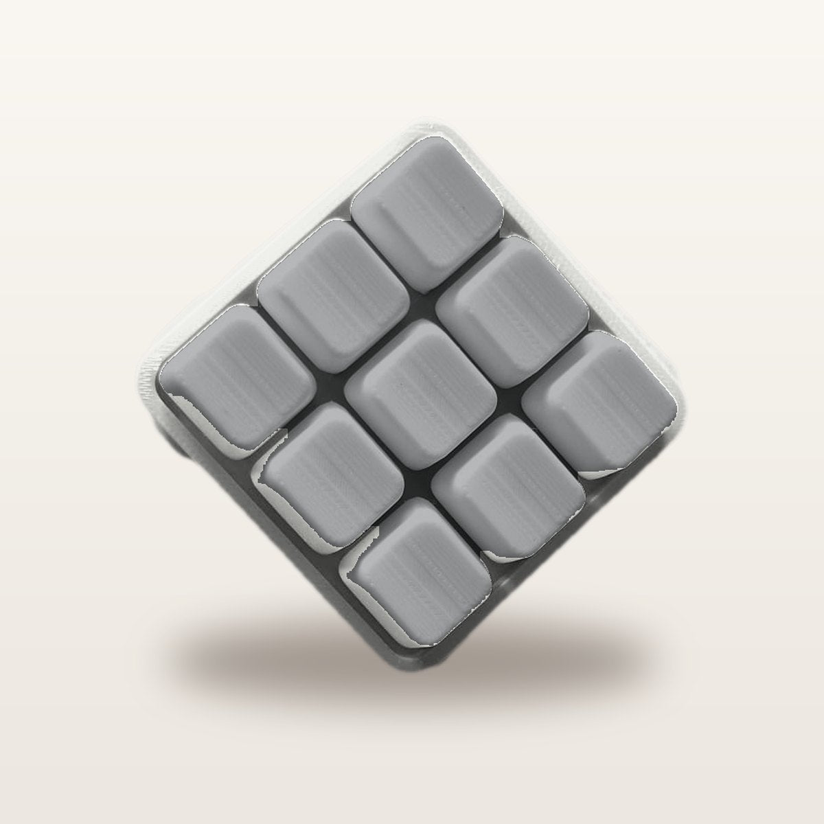 Clickey Cloud Nine met witte basis en grijze keycaps