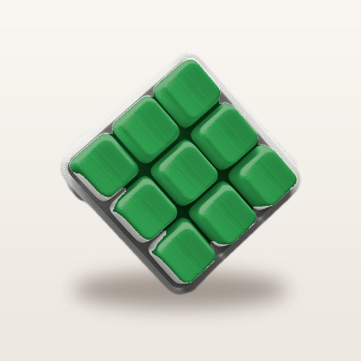 Clickey Cloud Nine met witte basis en groene keycaps