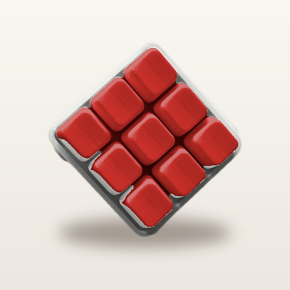Clickey Cloud Nine met witte basis en rode keycaps