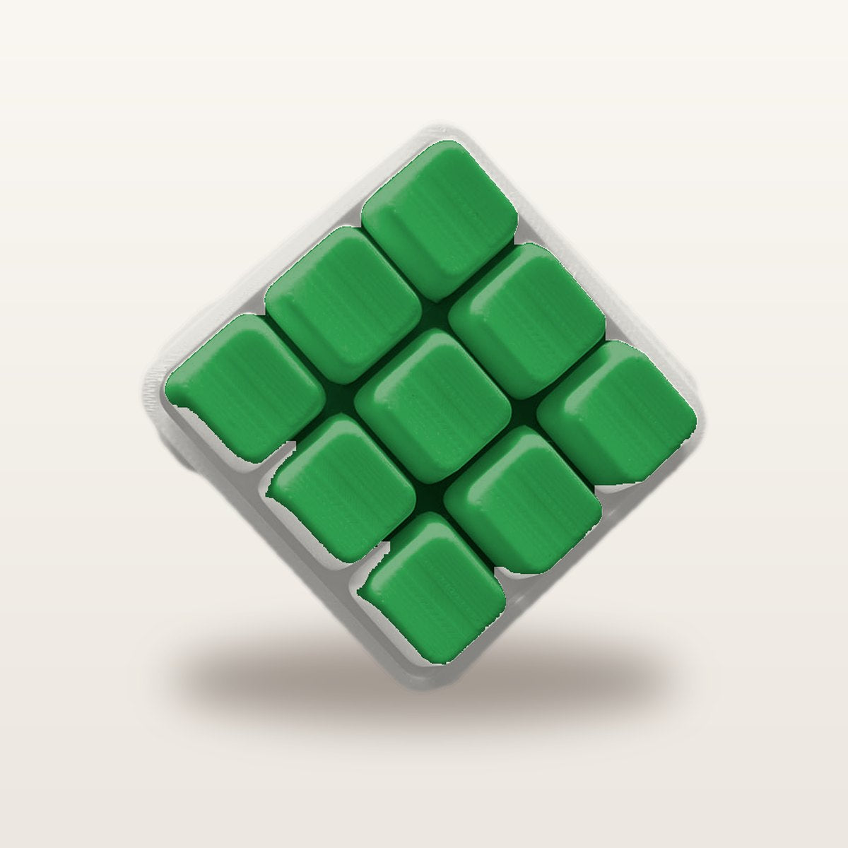 Clickey Cloud Nine met mat witte basis en groene keycaps