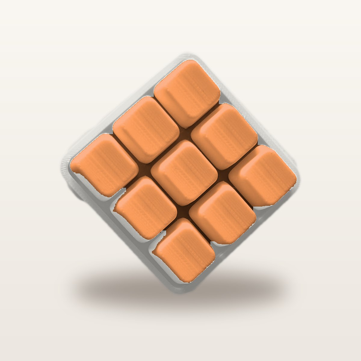 Clickey Cloud Nine met mat witte basis en oranje keycaps