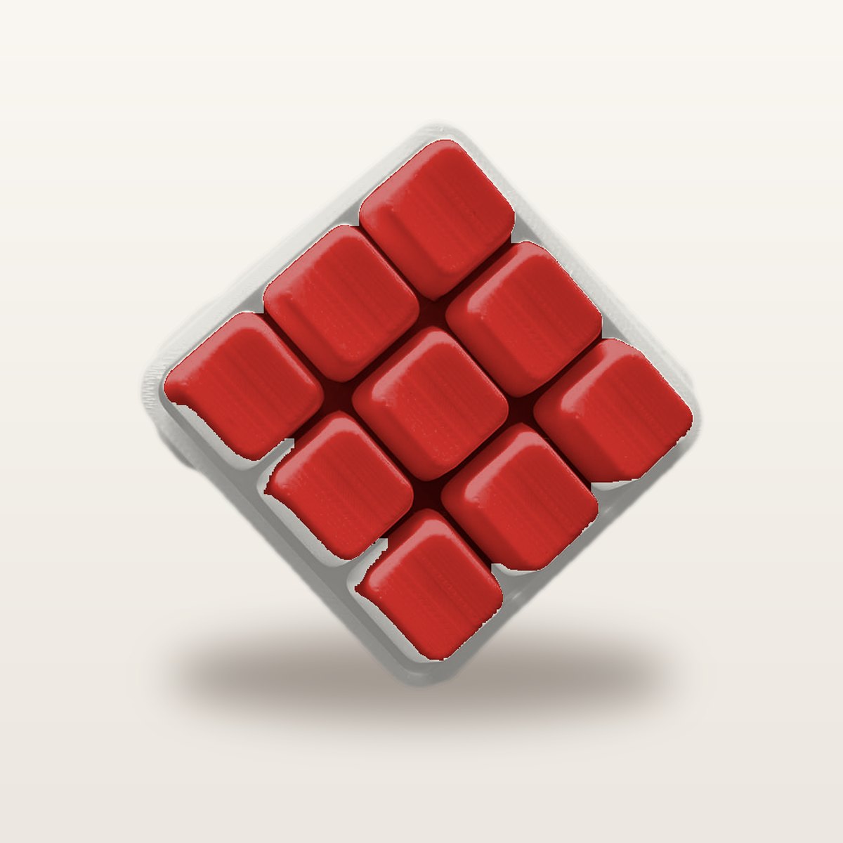 Clickey Cloud Nine met mat witte basis en rode keycaps