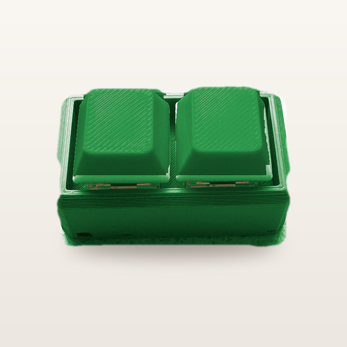 Clickey Duo met groene basis en groene keycaps