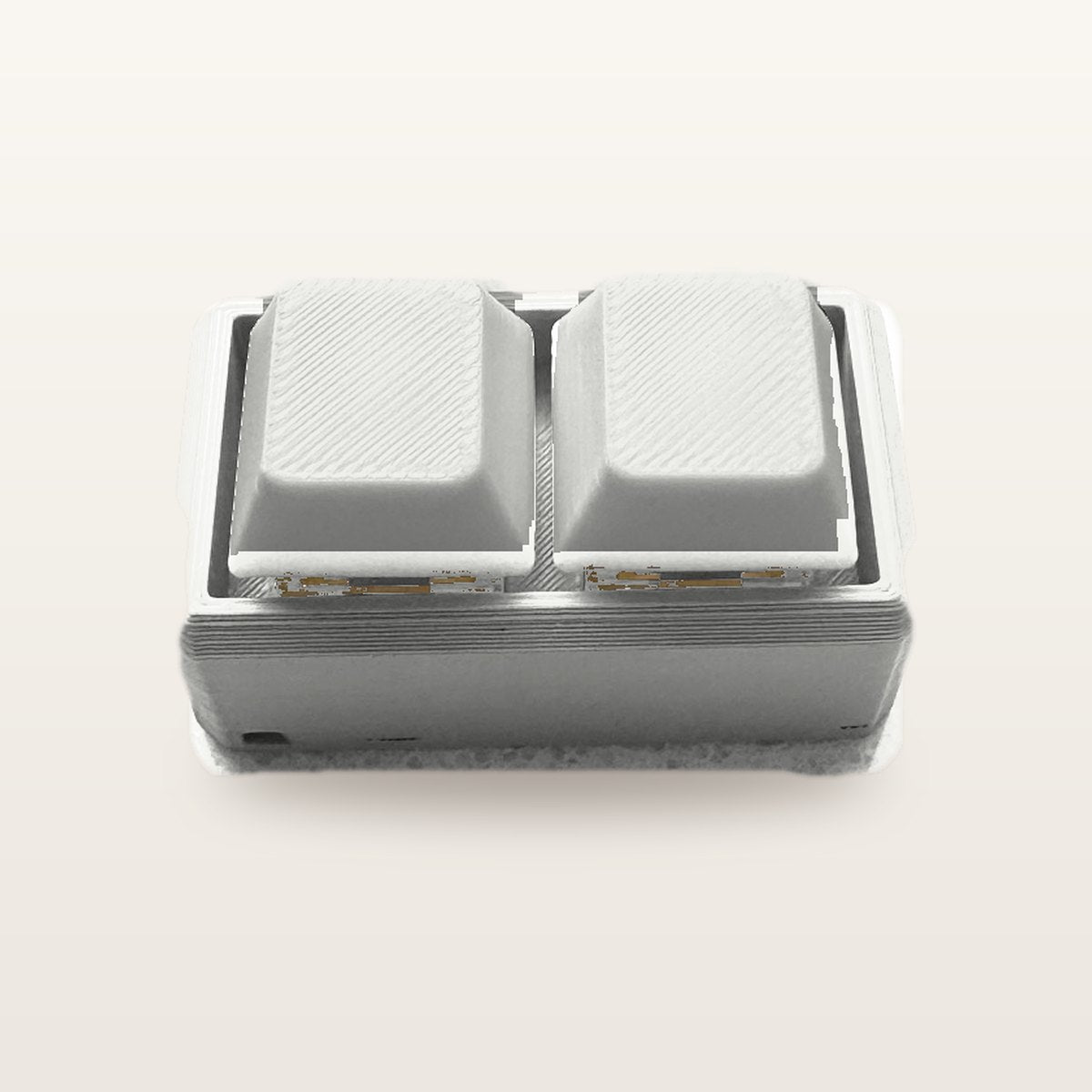 Clickey Duo met witte basis en witte keycaps