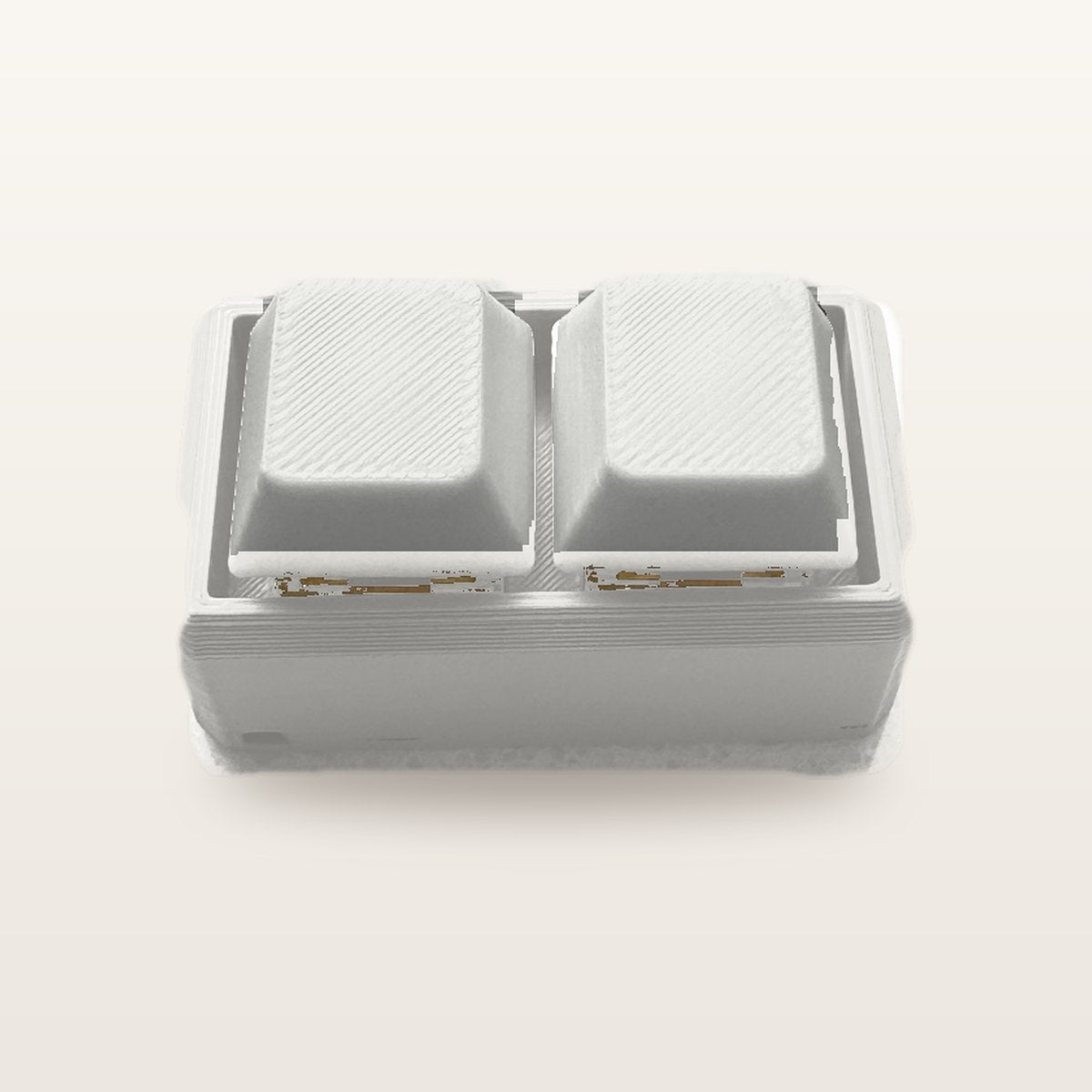 Clickey Duo met mat witte basis en witte keycaps