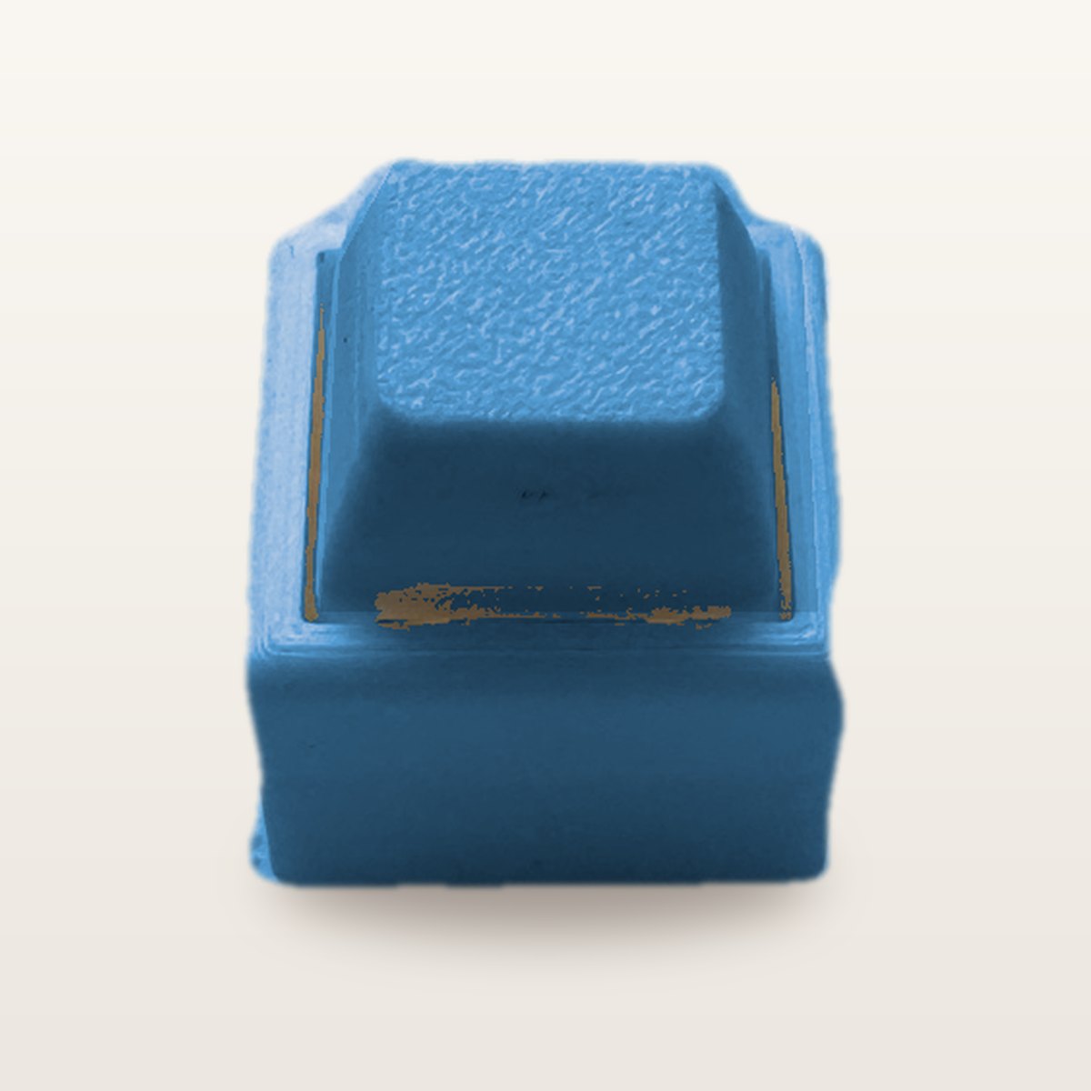 Clickey Mono met blauwe basis en blauwe keycaps