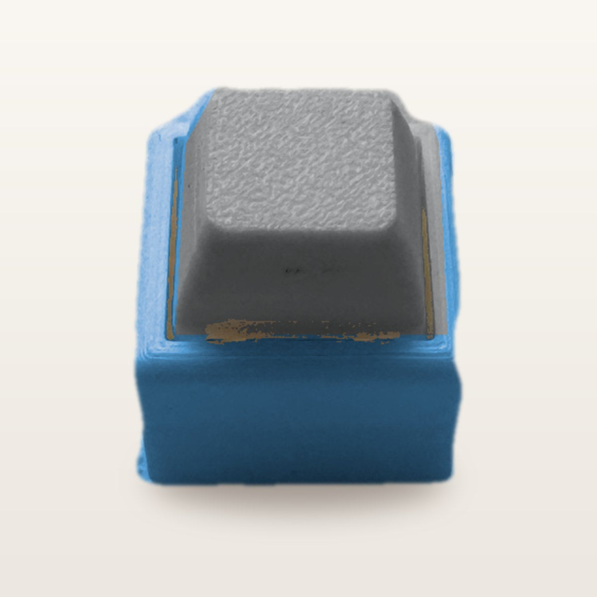 Clickey Mono met blauwe basis en grijze keycaps