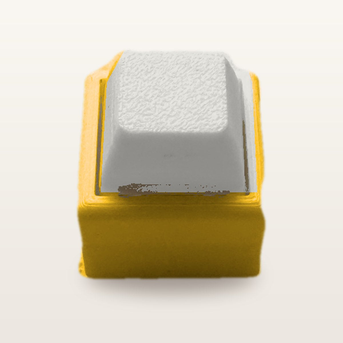 Clickey Mono met gele basis en mat witte keycaps