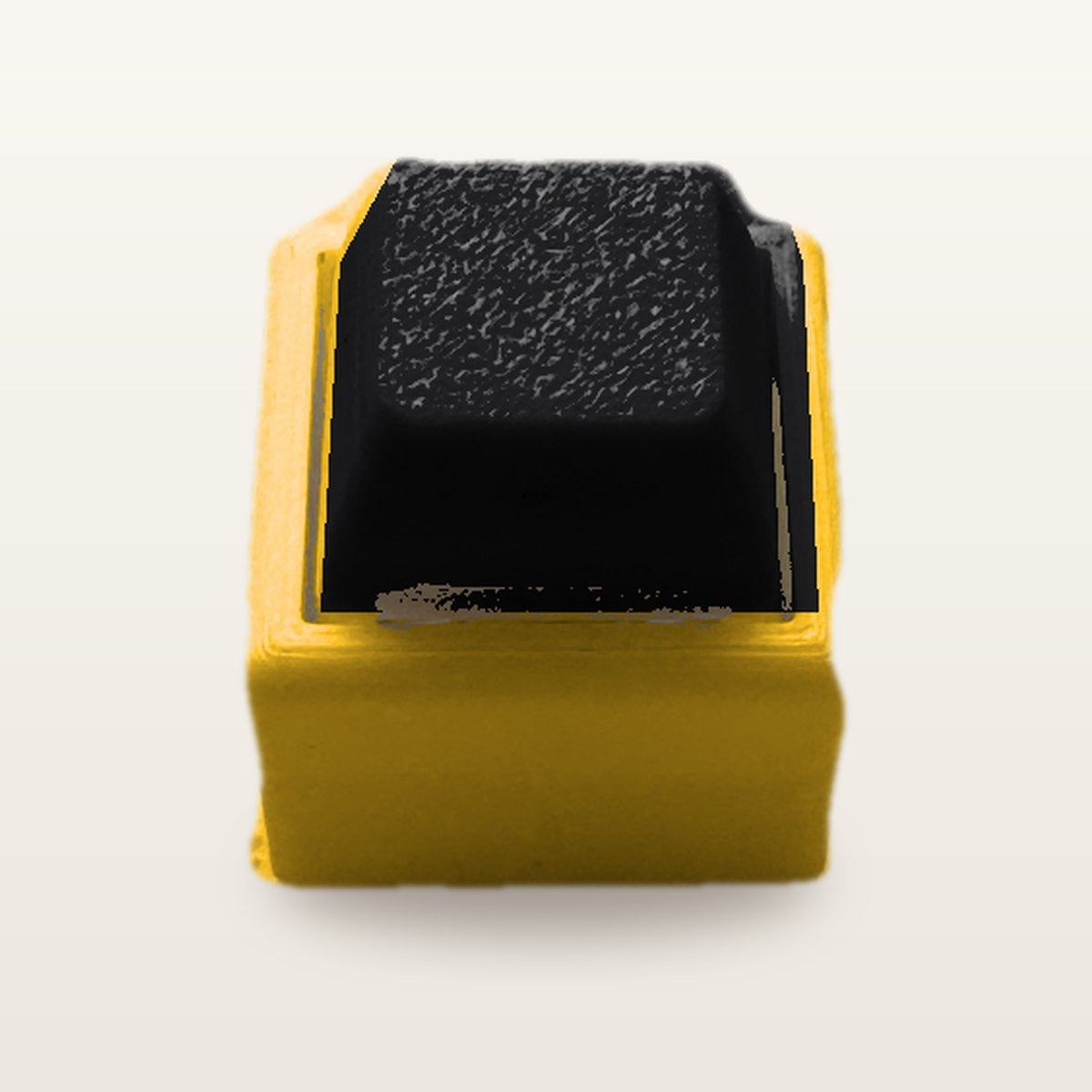 Clickey Mono met gele basis en zwarte keycaps