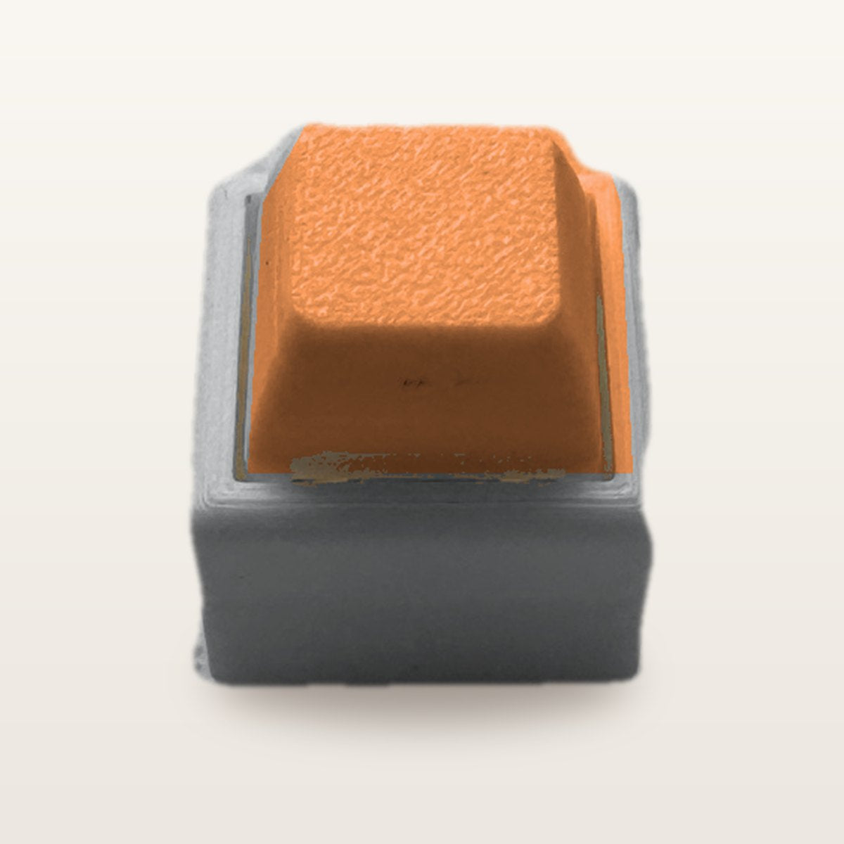 Clickey Mono met grijze basis en oranje keycaps