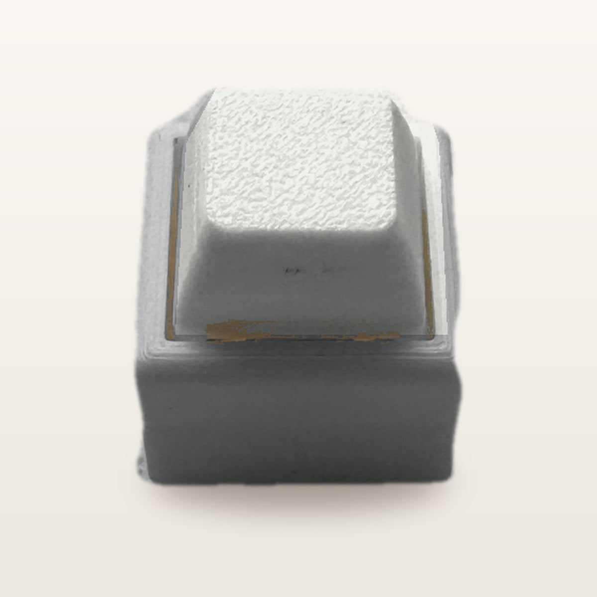 Clickey Mono met grijze basis en witte keycaps