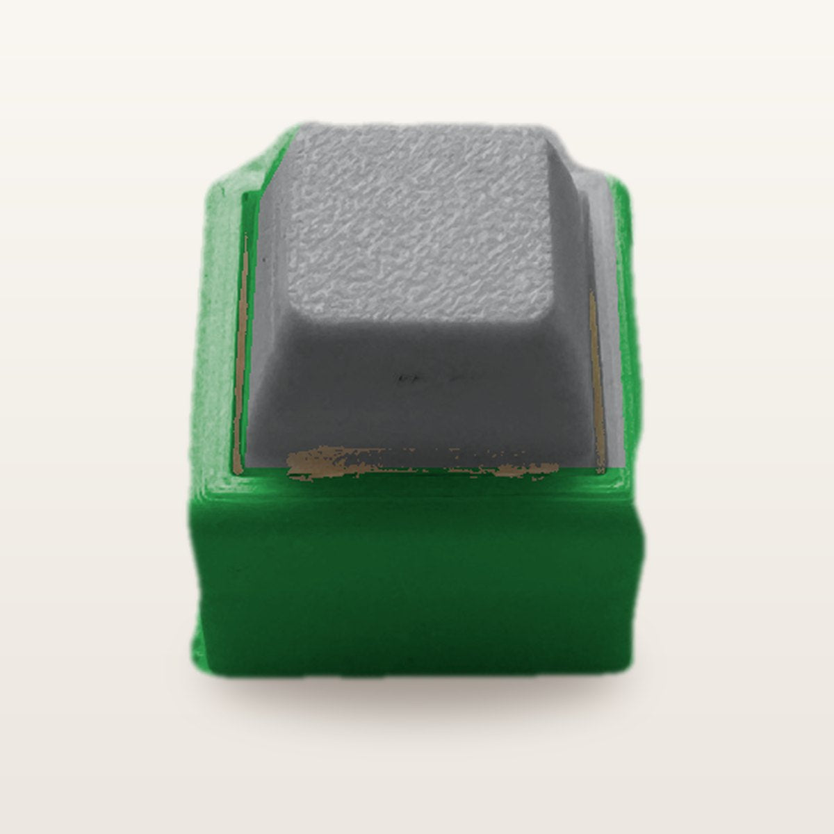 Clickey Mono met groene basis en grijze keycaps