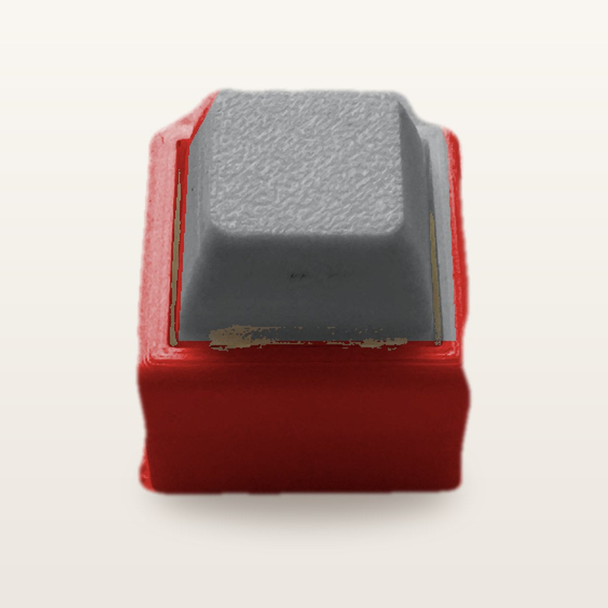 Clickey Mono met rode basis en grijze keycaps