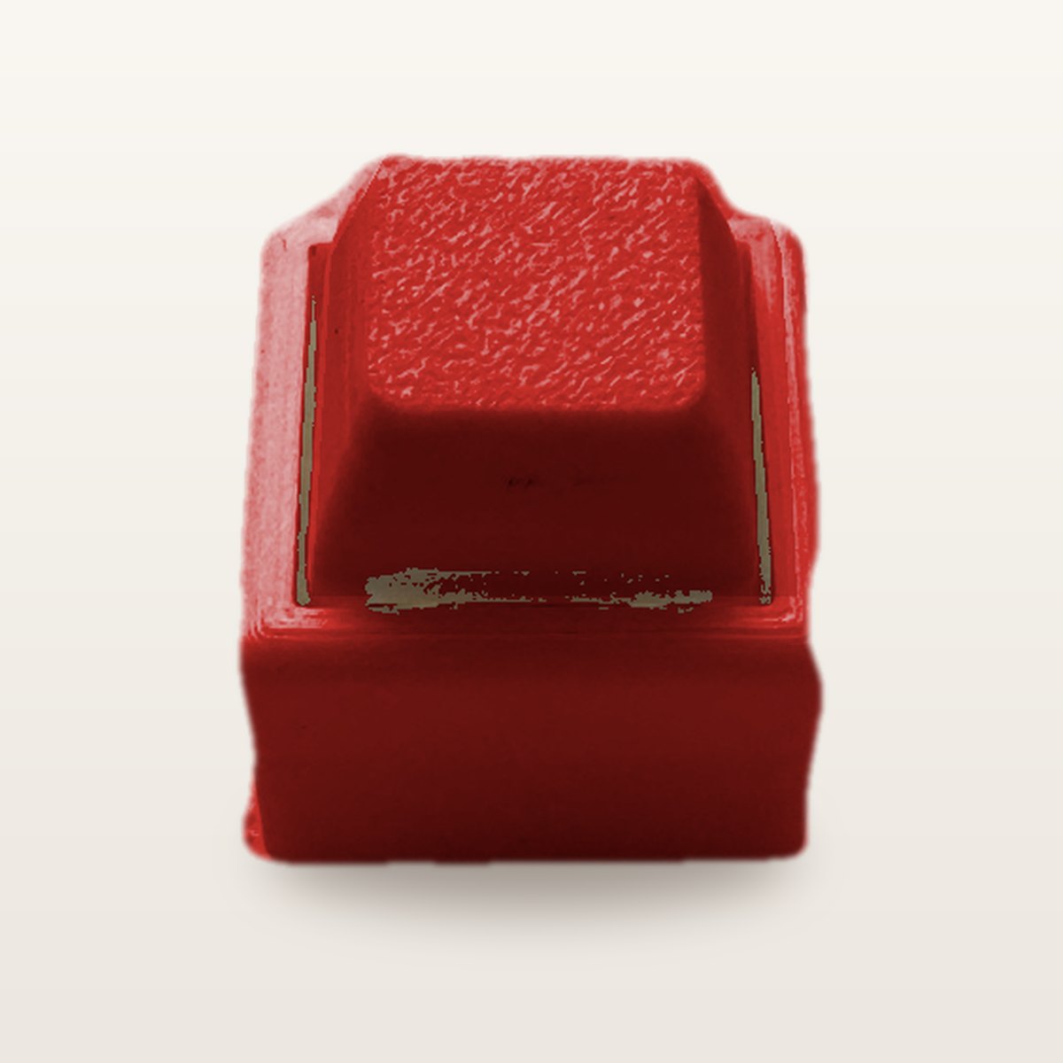Clickey Mono met rode basis en rode keycaps