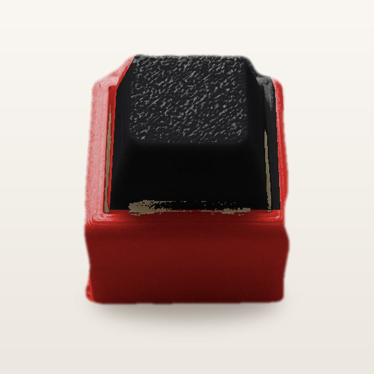 Clickey Mono met rode basis en zwarte keycaps