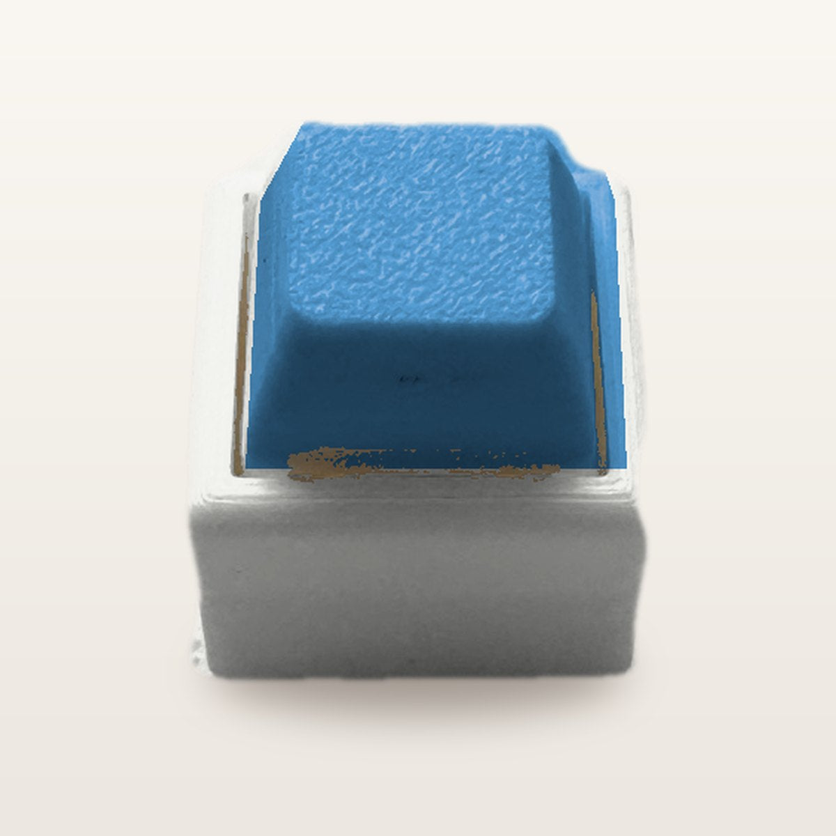 Clickey Mono met witte basis en blauwe keycaps