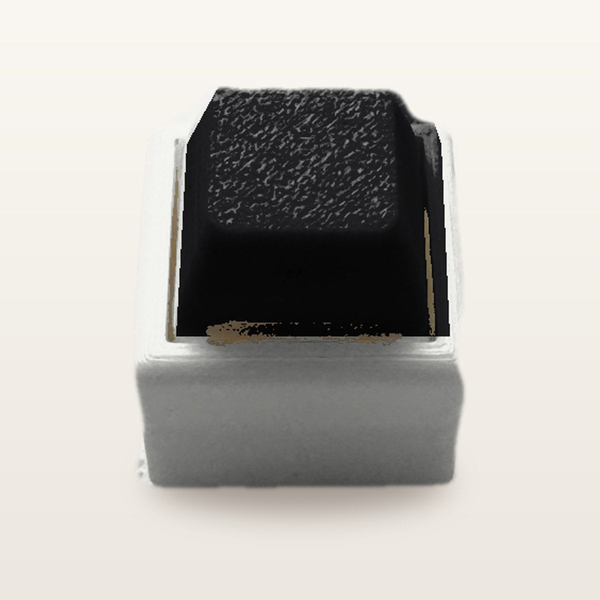 Clickey Mono met witte basis en zwarte keycaps