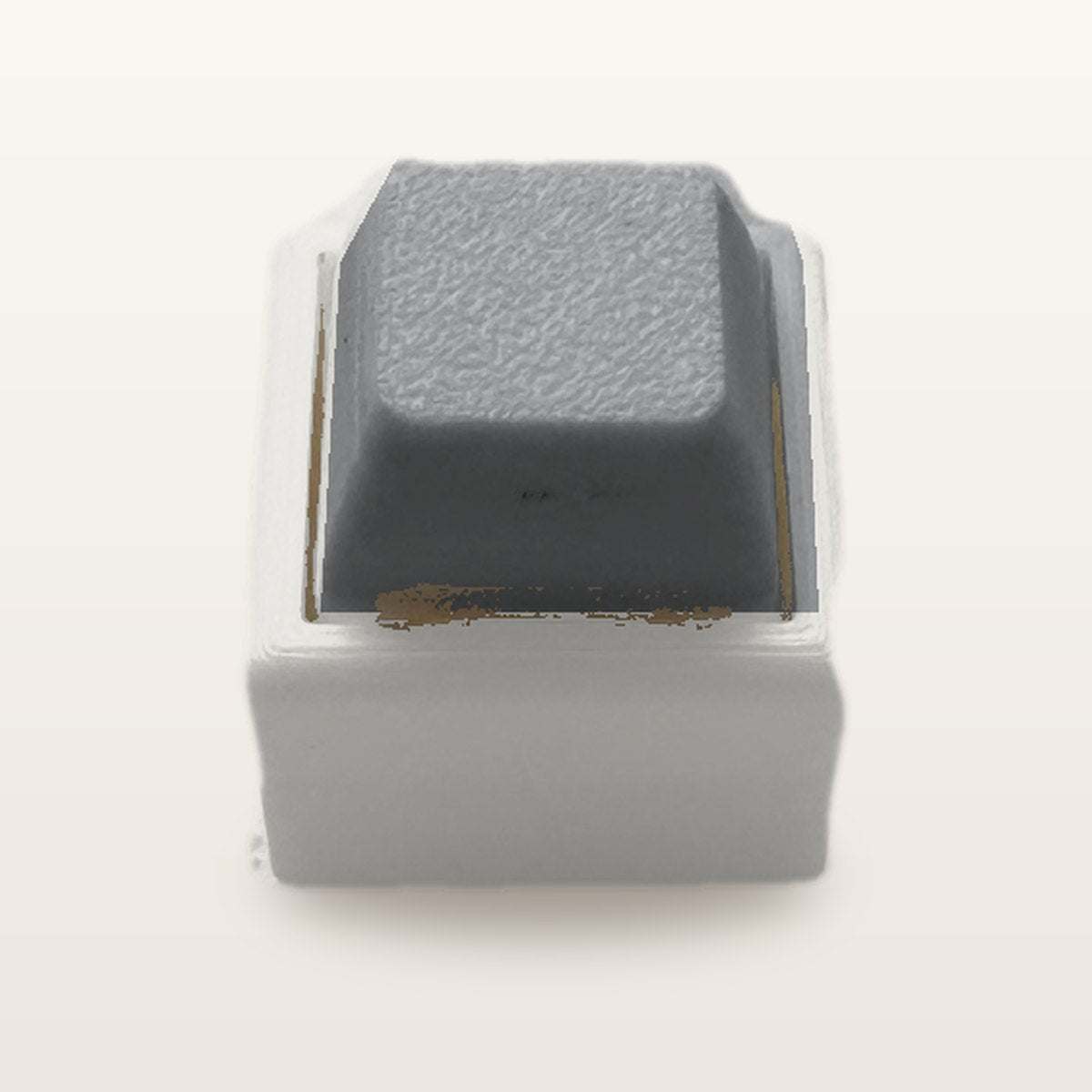 Clickey Mono met mat witte basis en grijze keycaps