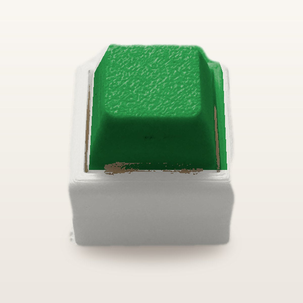 Clickey Mono met mat witte basis en groene keycaps