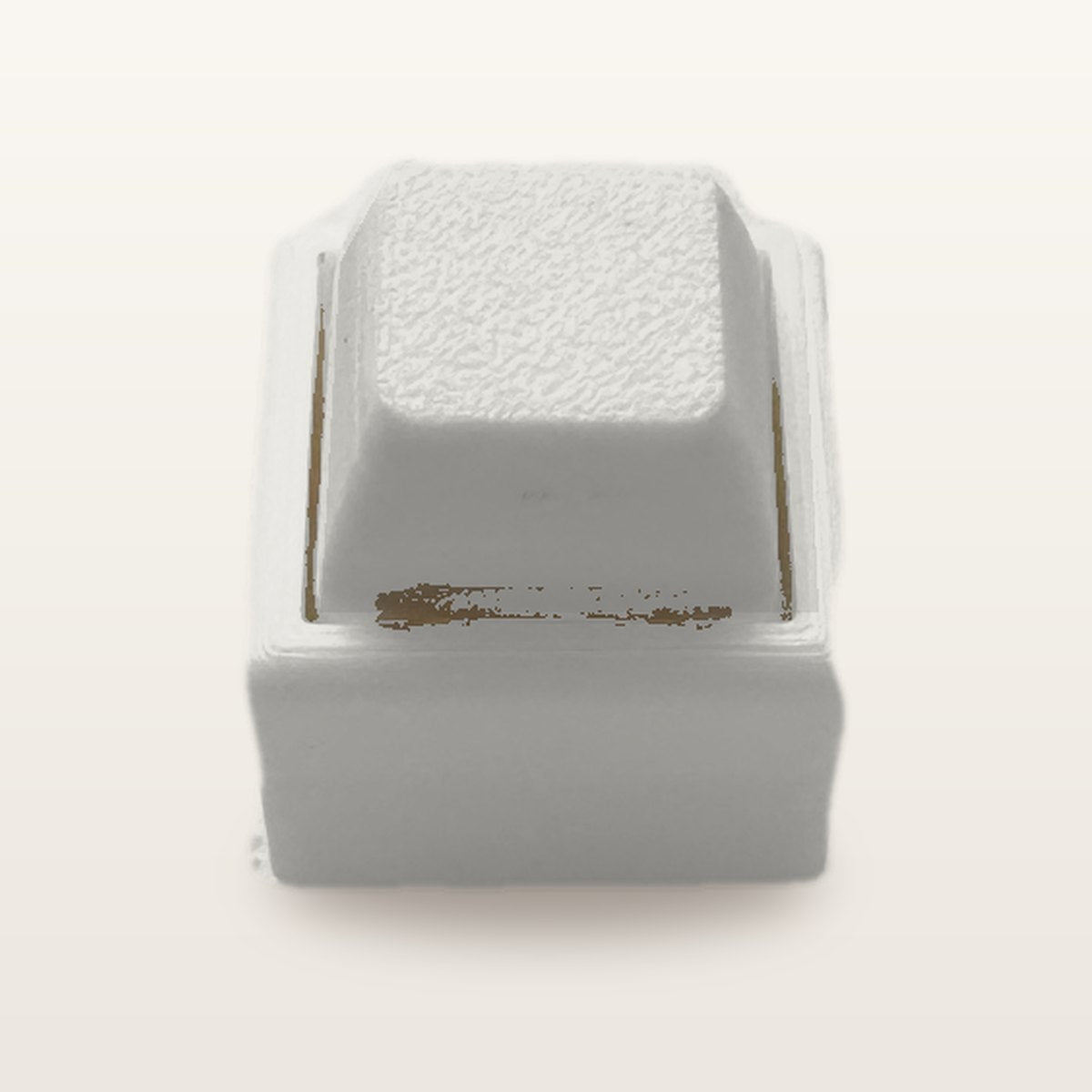 Clickey Mono met mat witte basis en mat witte keycaps