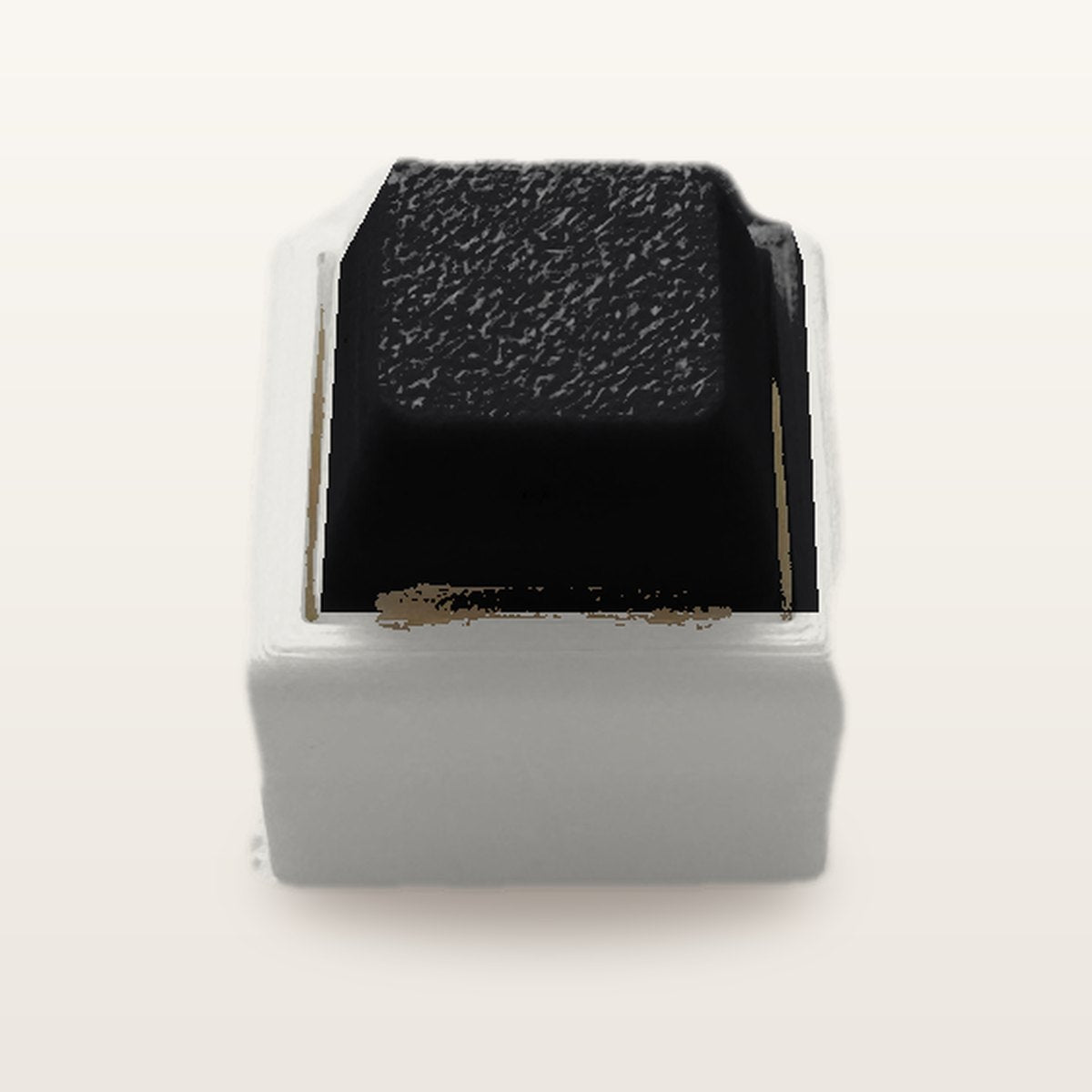 Clickey Mono met mat witte basis en zwarte keycaps