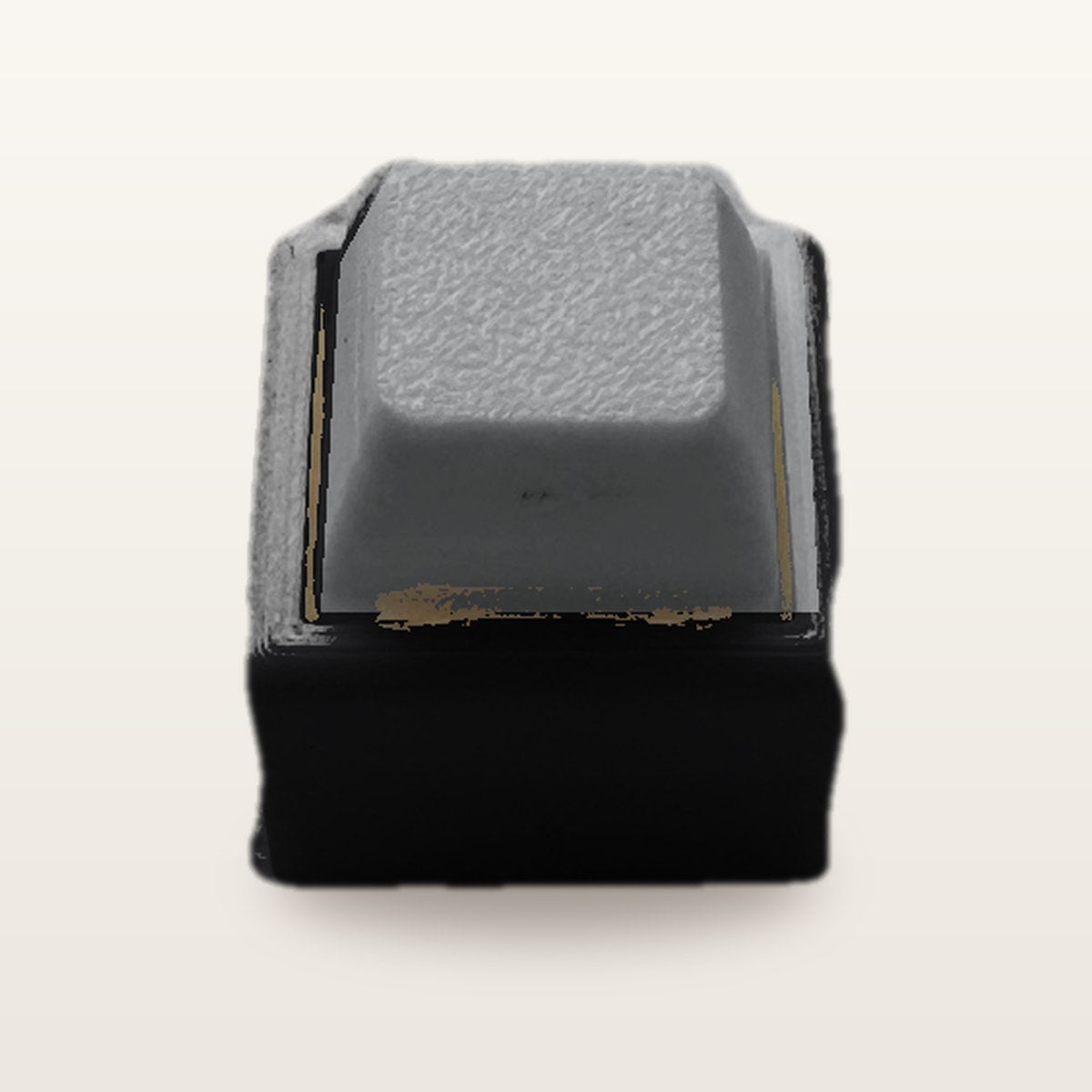 Clickey Mono met zwarte basis en grijze keycaps