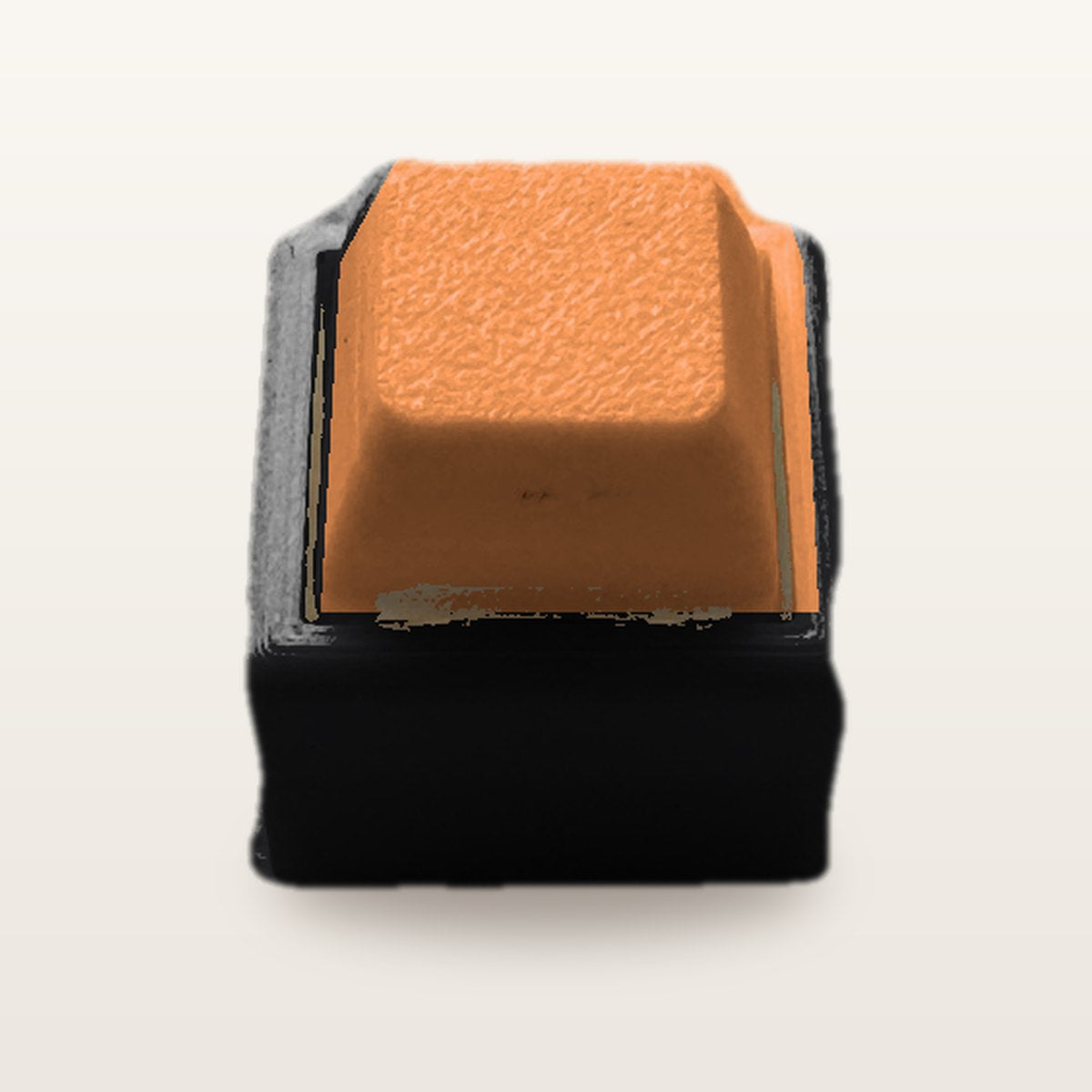 Clickey Mono met zwarte basis en oranje keycaps