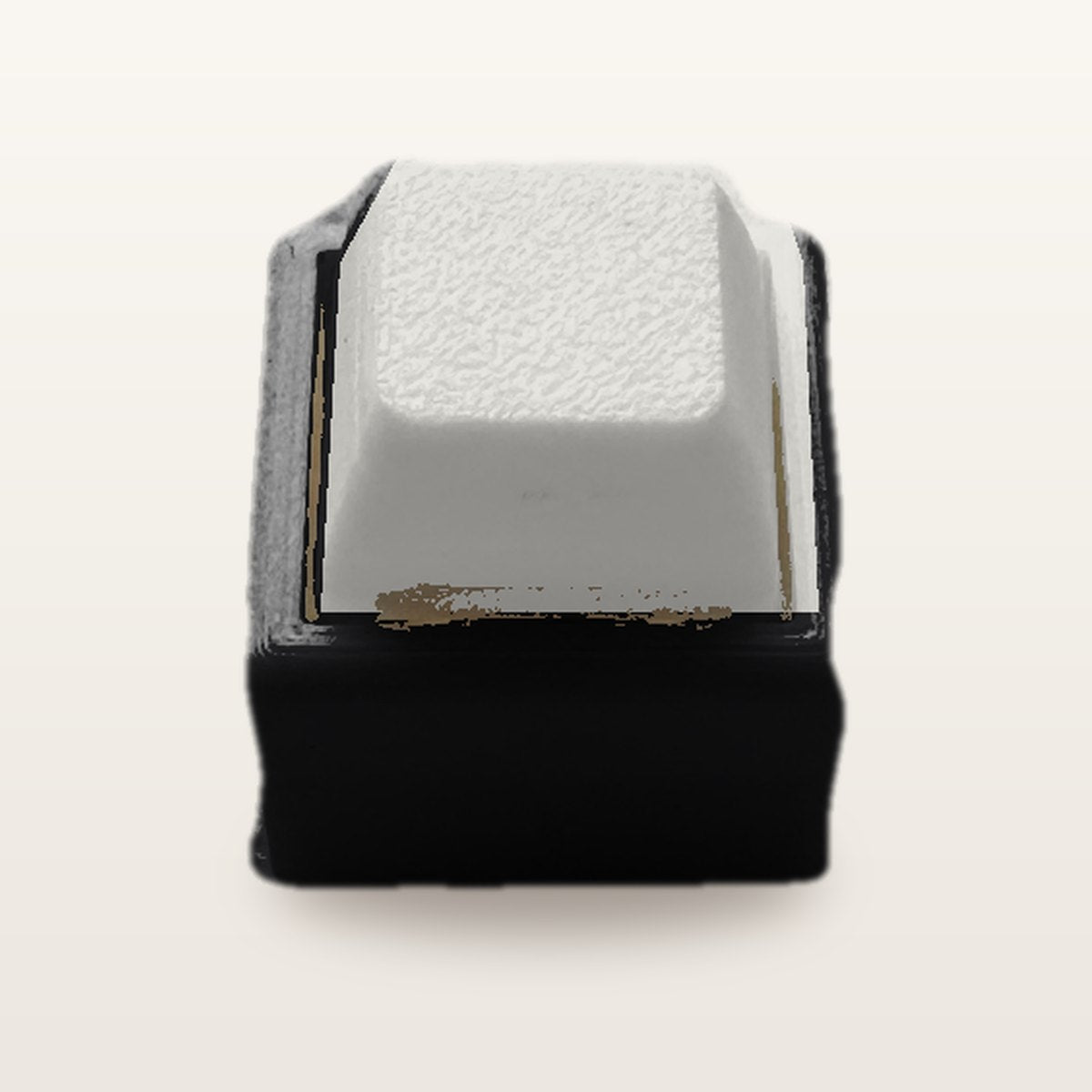 Clickey Mono met zwarte basis en mat witte keycaps