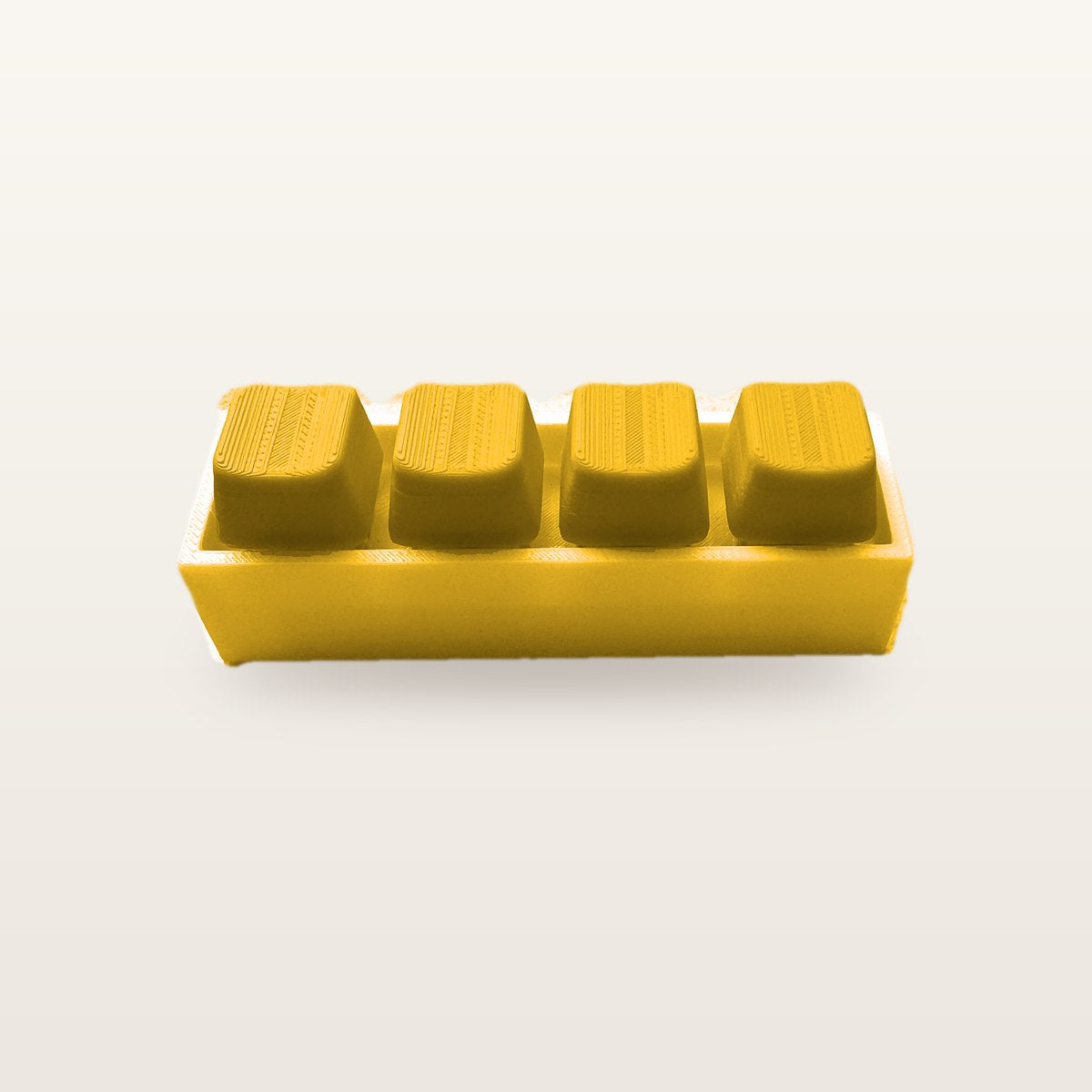 Clickey Royal Four met gele basis en gele keycaps