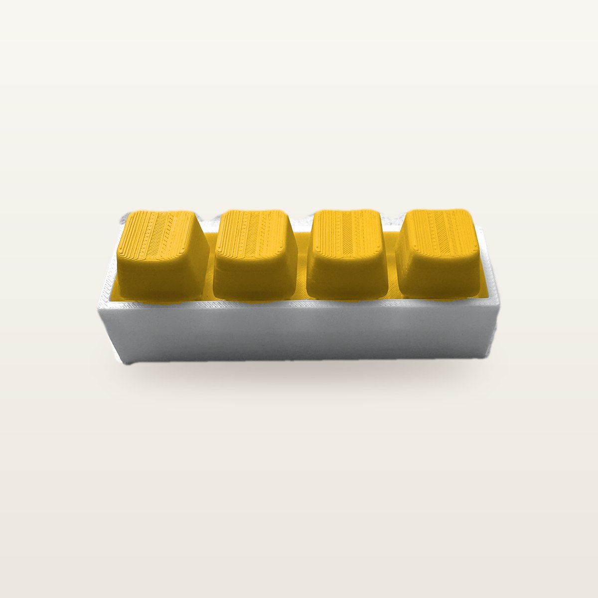 Clickey Royal Four met grijze basis en gele keycaps