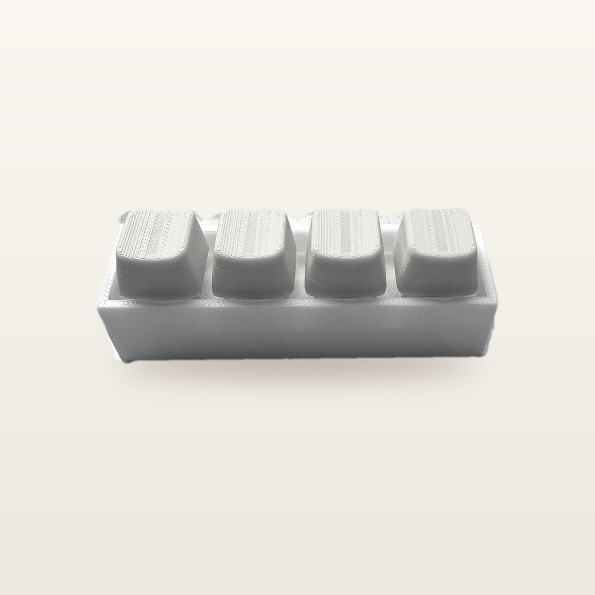 Clickey Royal Four met grijze basis en witte keycaps