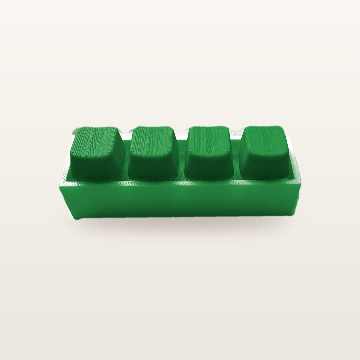 Clickey Royal Four met groene basis en groene keycaps