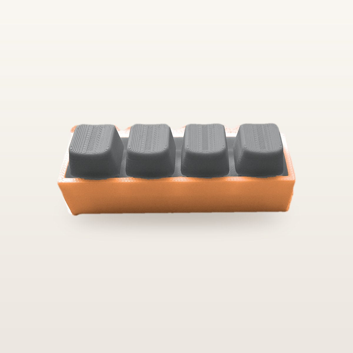 Clickey Royal Four met oranje basis en grijze keycaps