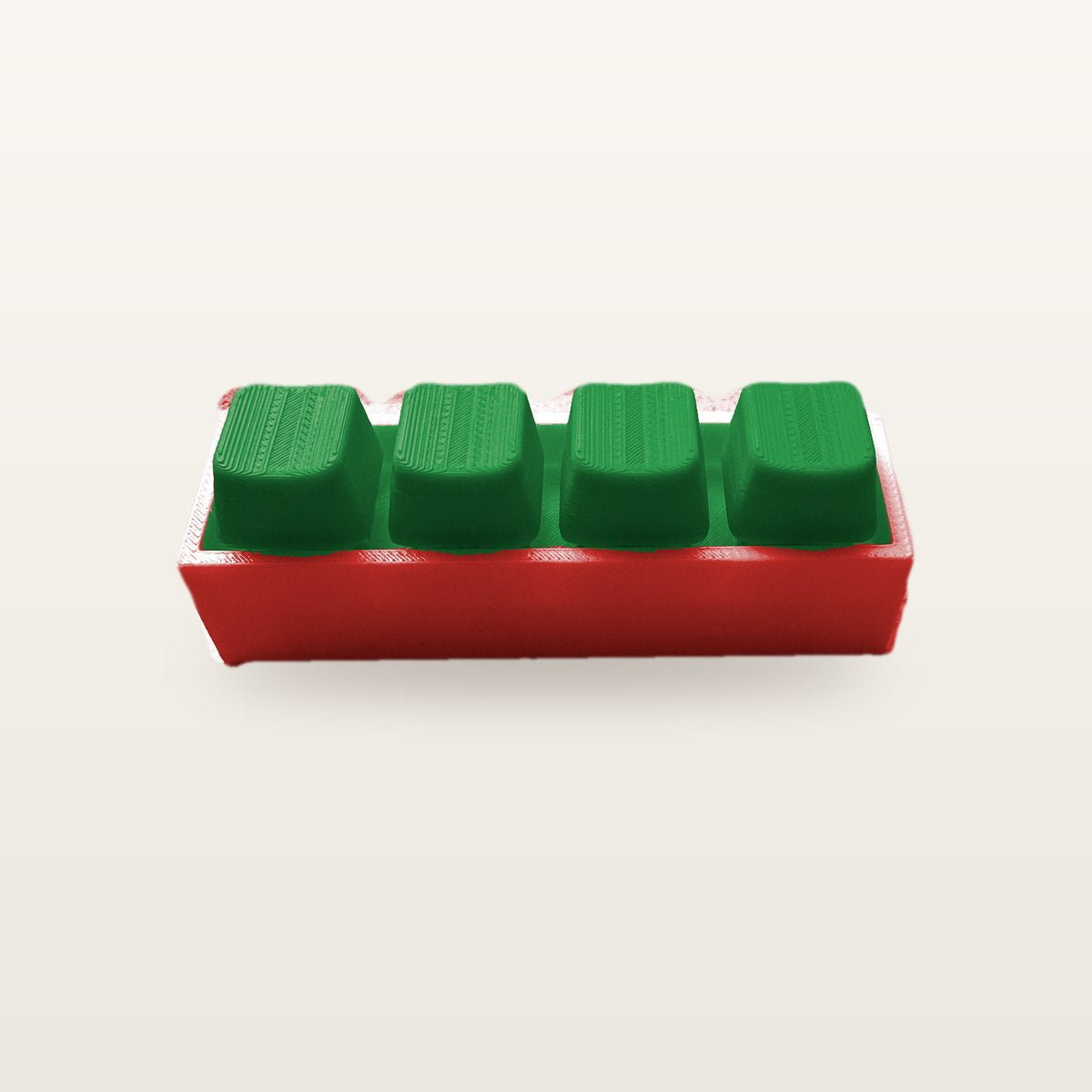 Clickey Royal Four met rode basis en groene keycaps