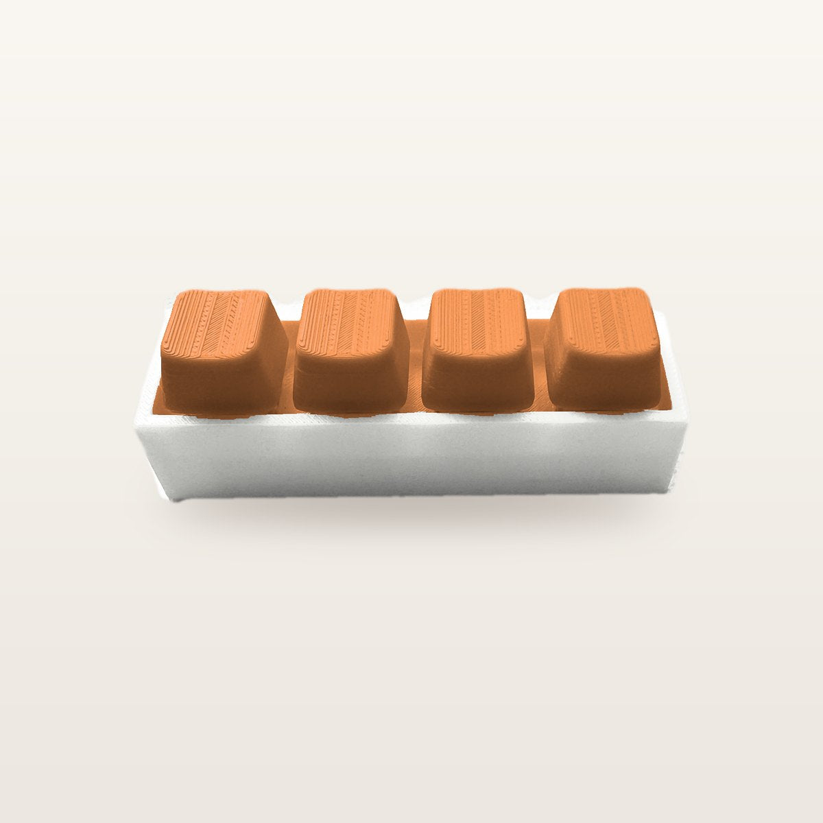 Clickey Royal Four met witte basis en oranje keycaps