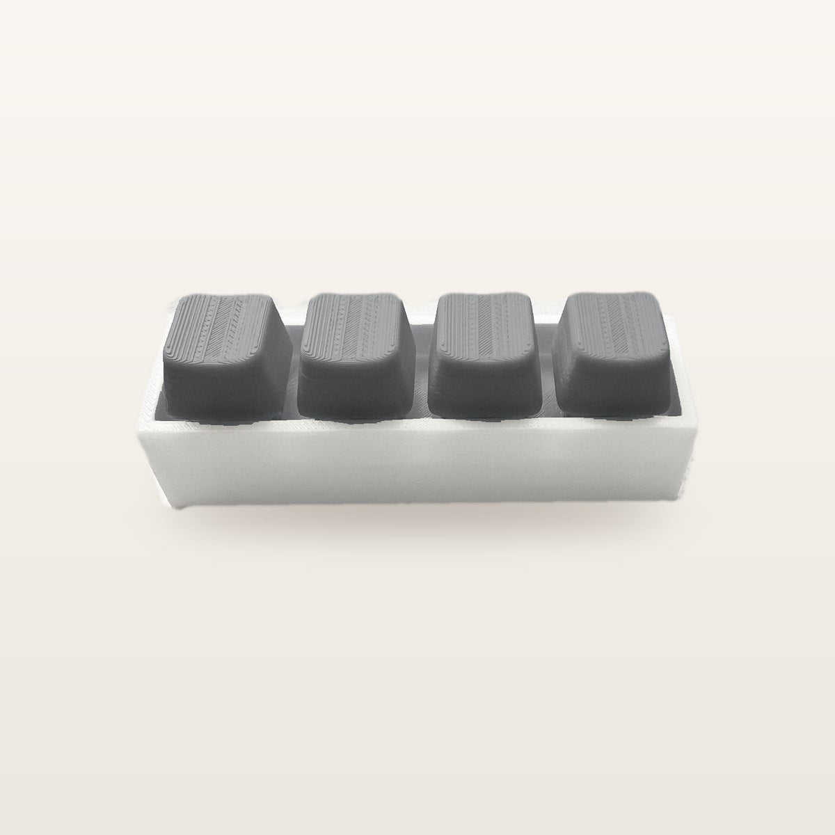 Clickey Royal Four met mat witte basis en grijze keycaps