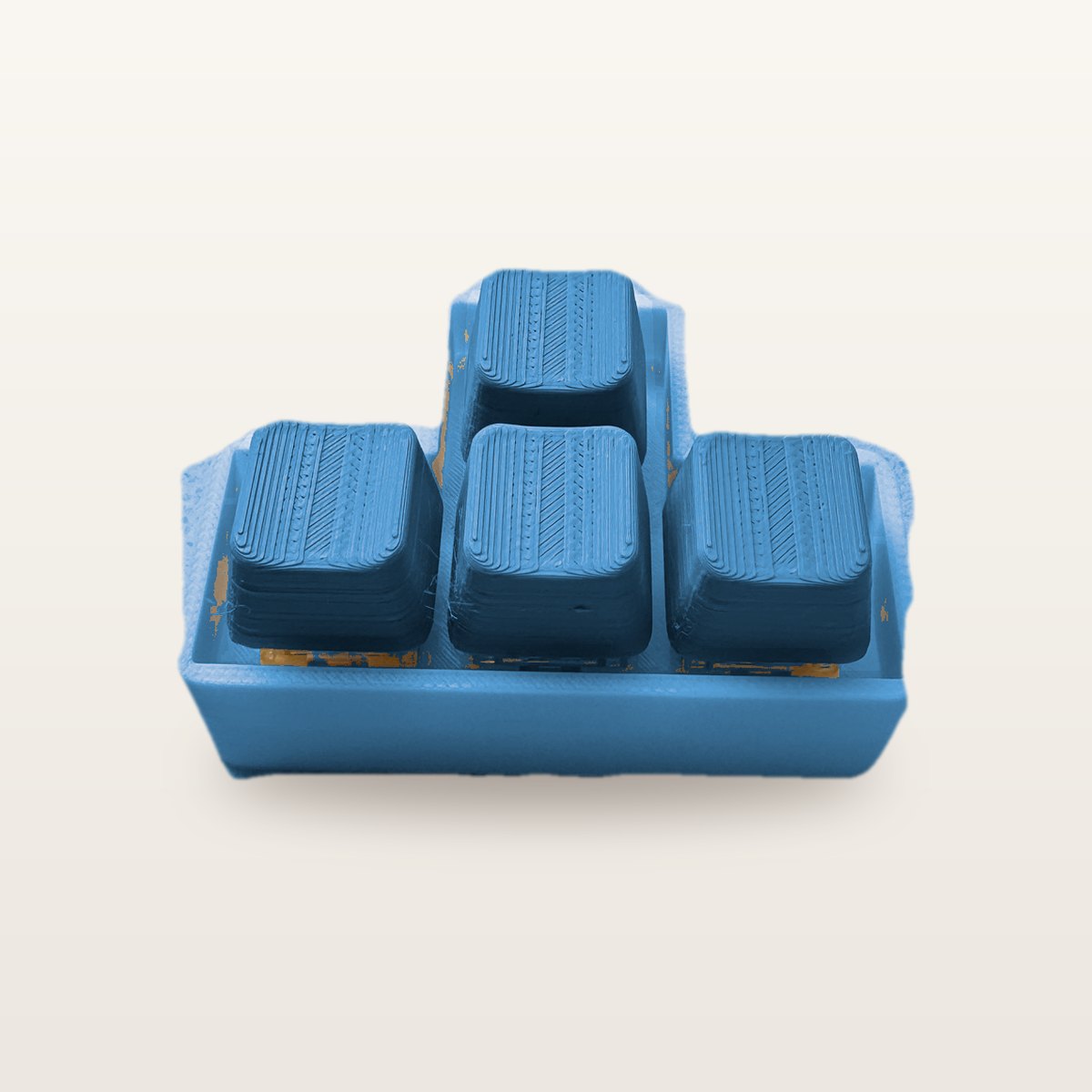 Clickey WASD met blauwe basis en blauwe keycaps
