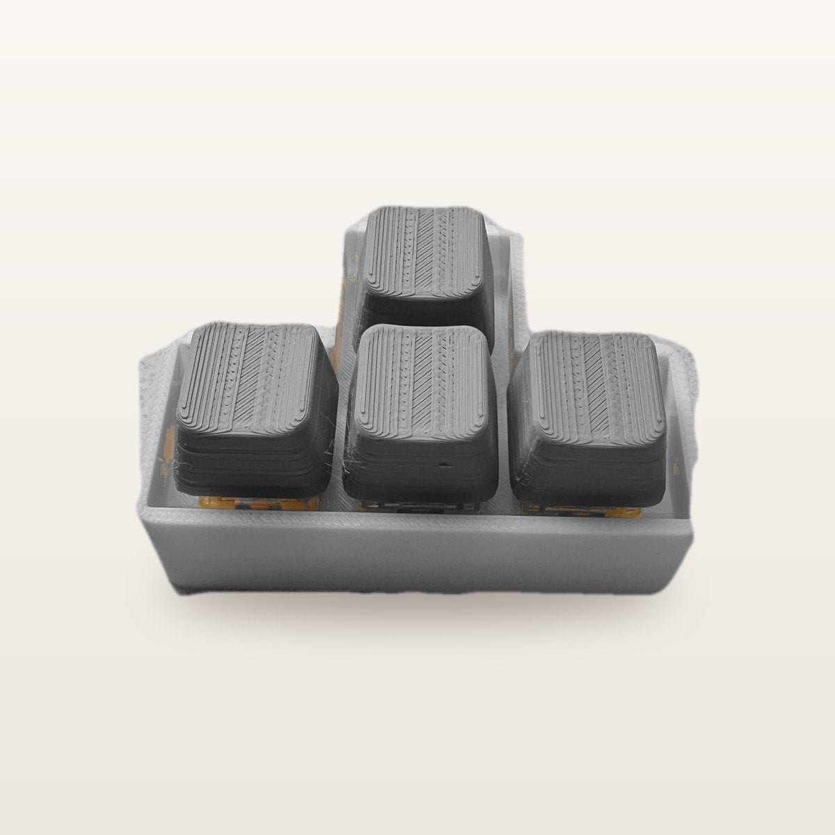 Clickey WASD met grijze basis en grijze keycaps
