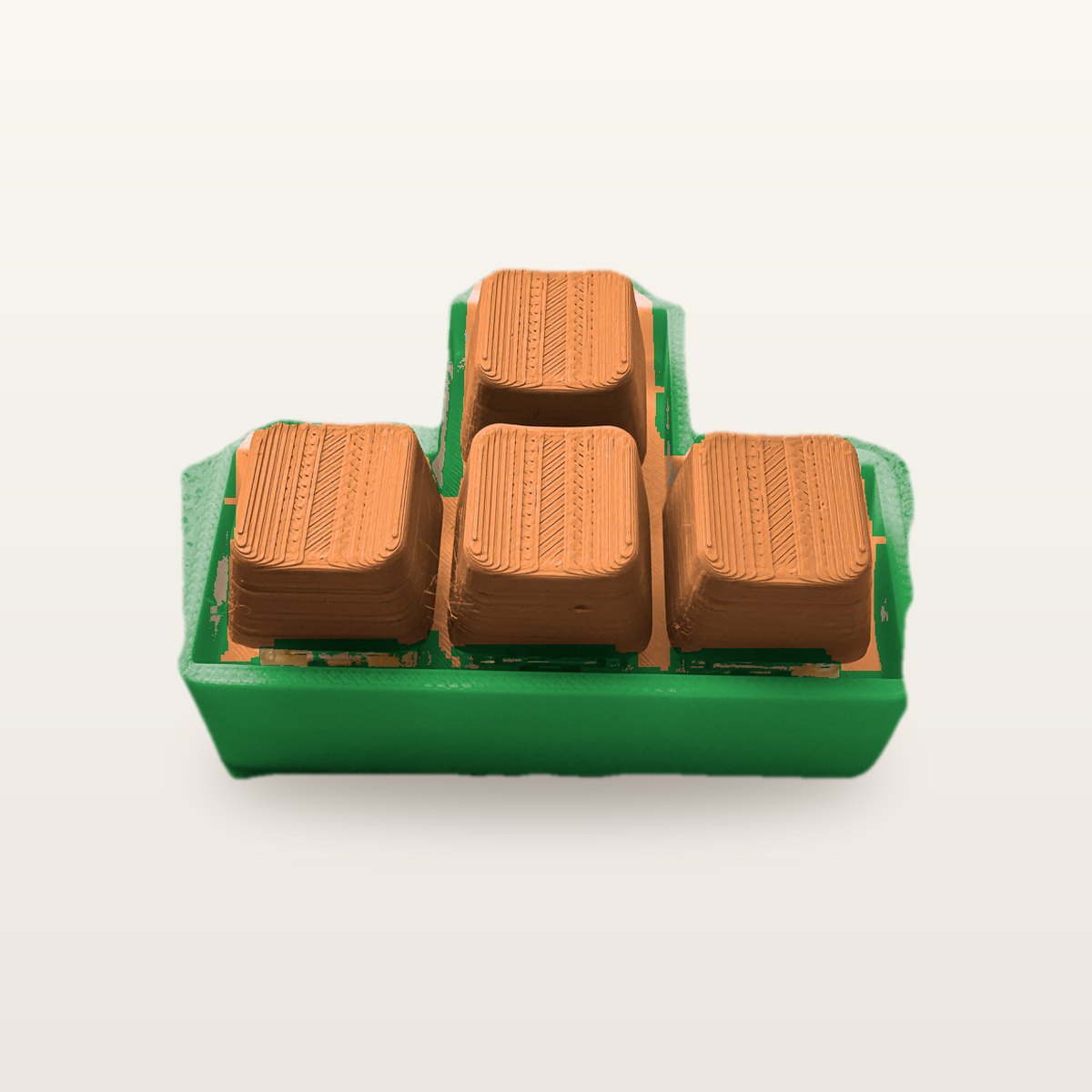 Clickey WASD met groene basis en oranje keycaps