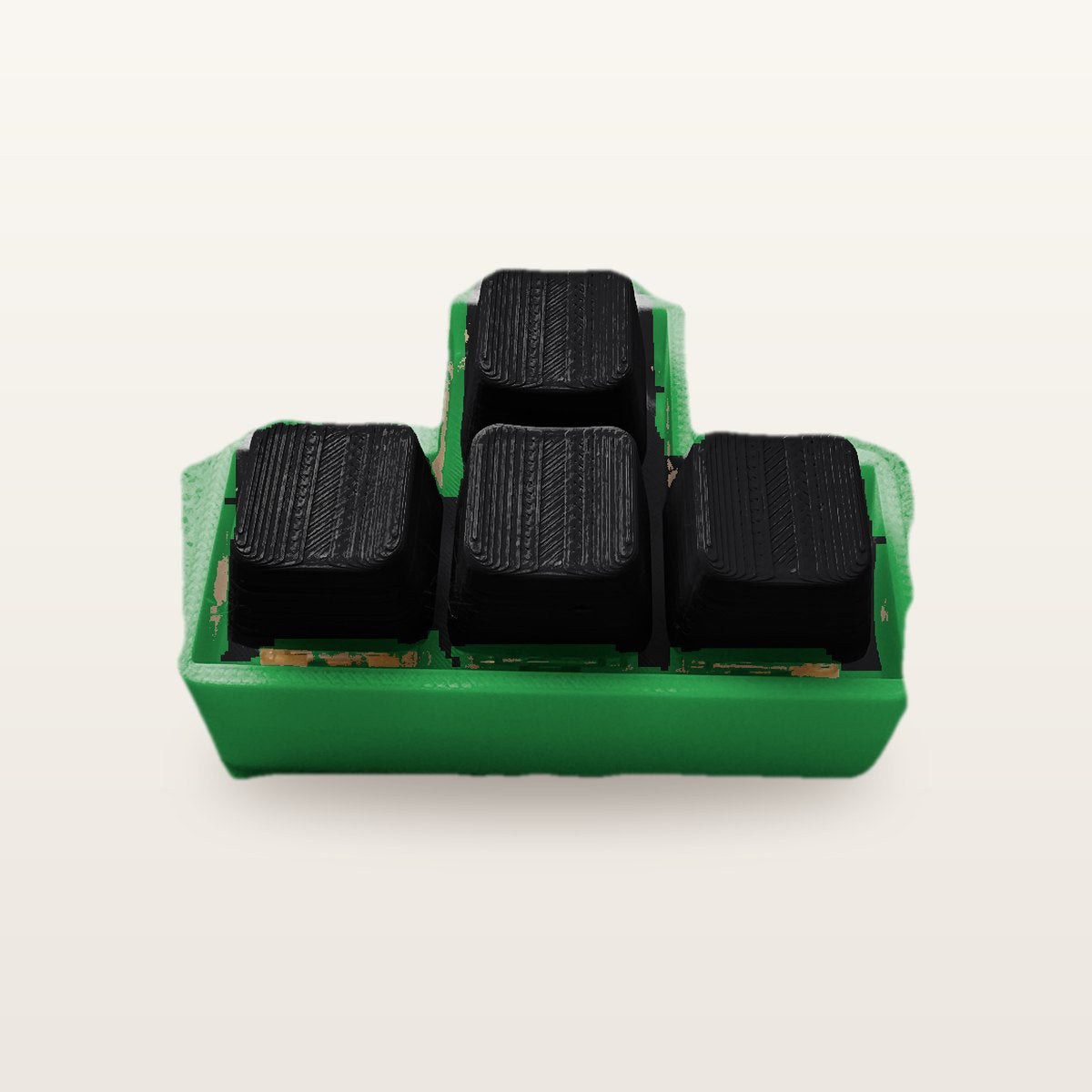Clickey WASD met groene basis en zwarte keycaps