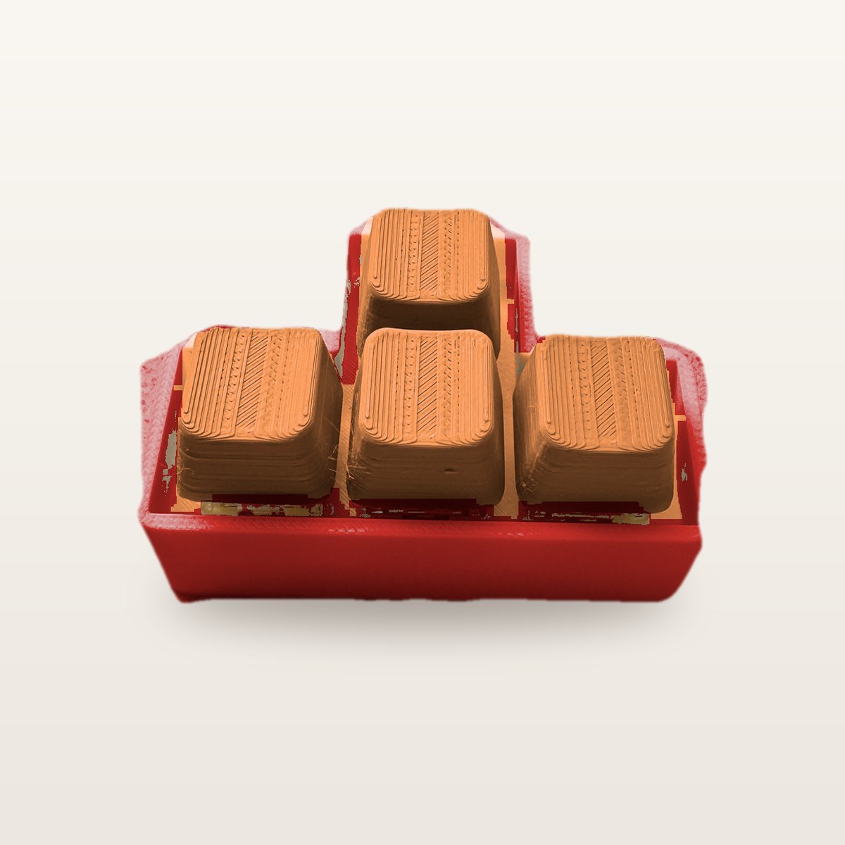 Clickey WASD met rode basis en oranje keycaps