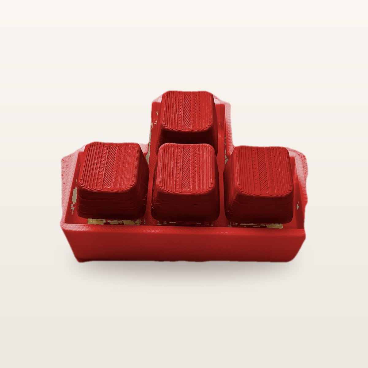 Clickey WASD met rode basis en rode keycaps