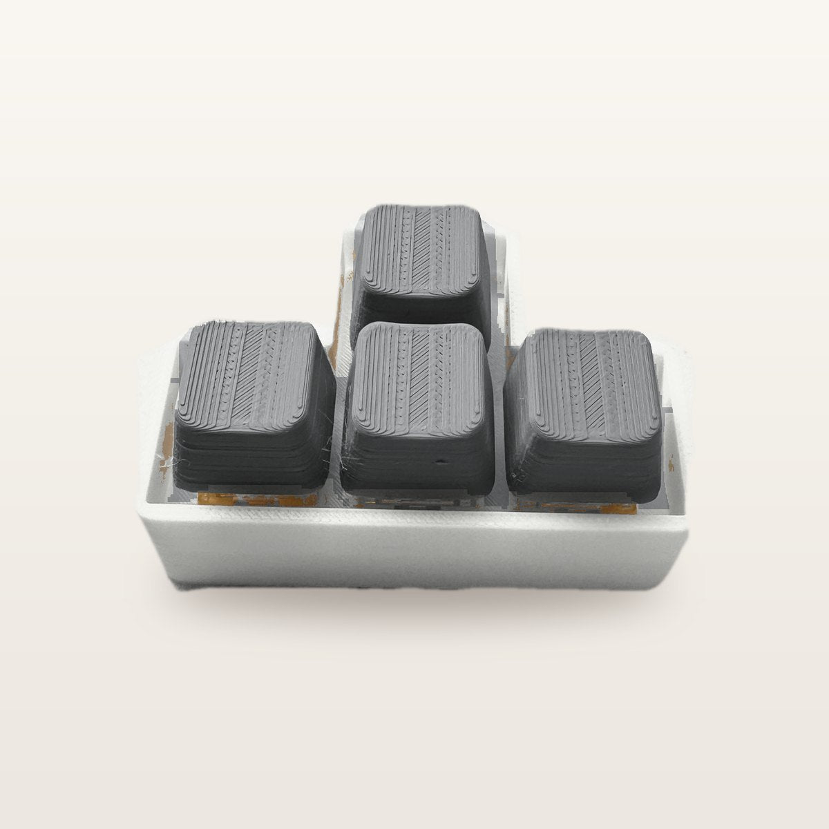 Clickey WASD met witte basis en grijze keycaps