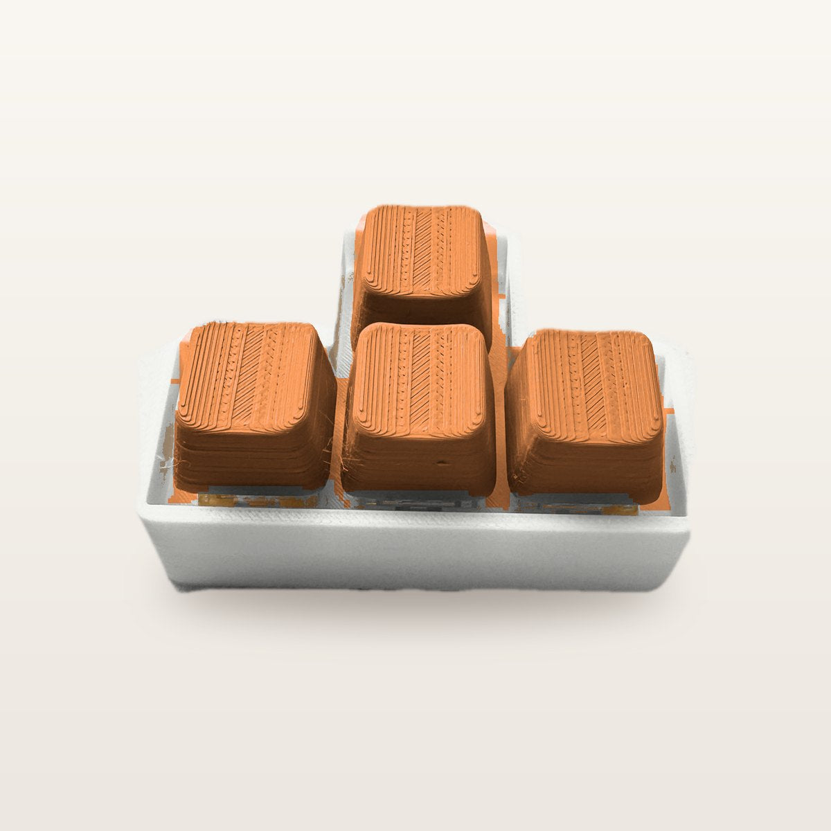 Clickey WASD met witte basis en oranje keycaps