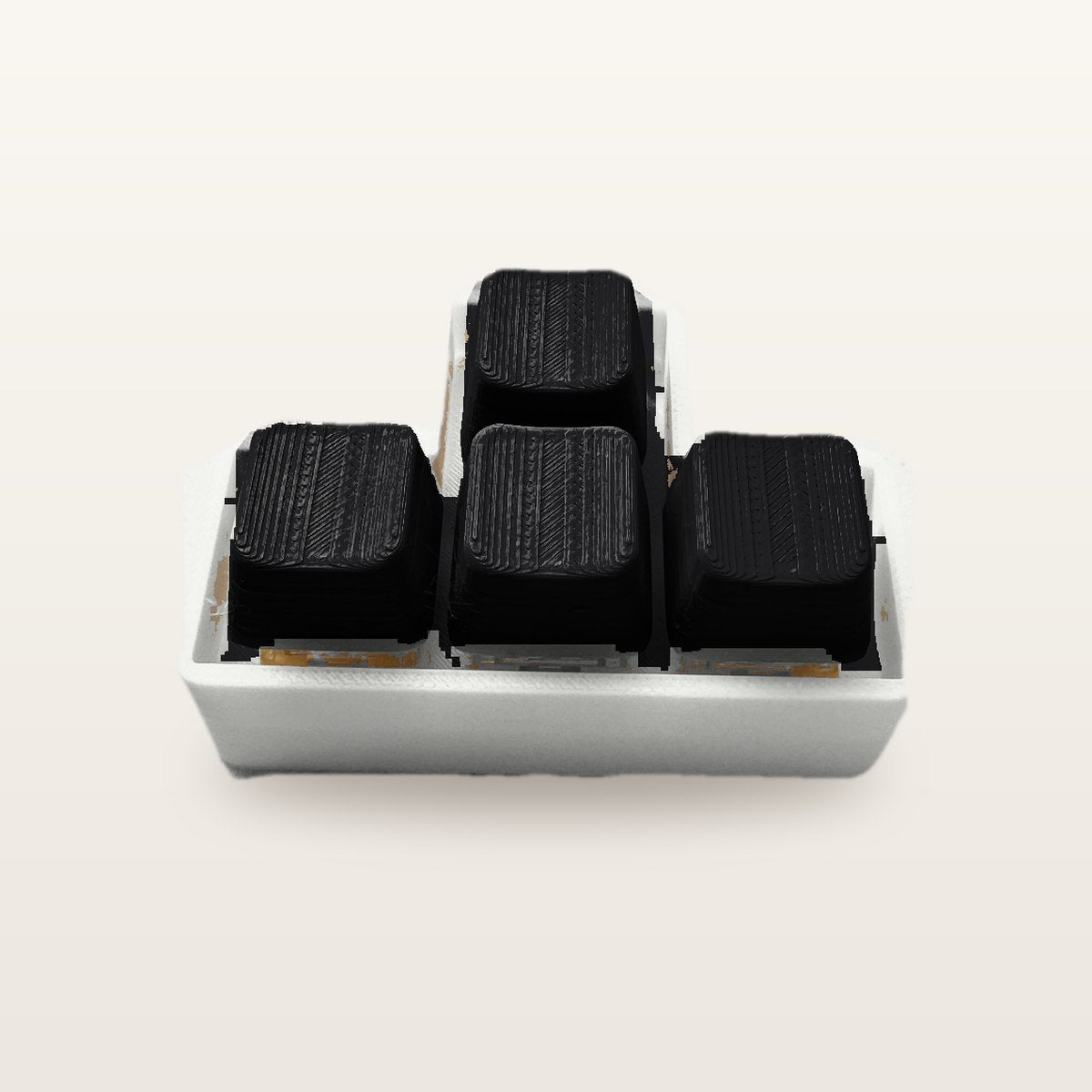 Clickey WASD met witte basis en zwarte keycaps